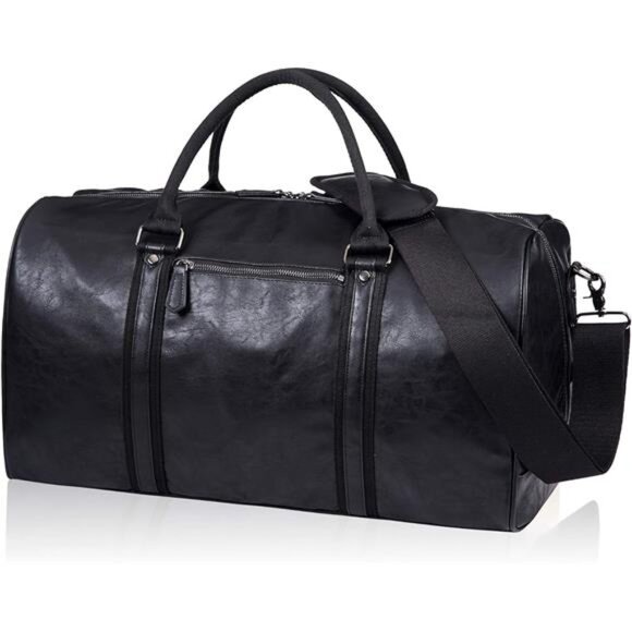 Oversized Duffle Travel Bag Waterproof Leather Weekend Bag Large Carry On Bag - Picture 1 of 7